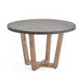 Table ronde Shanelle en terrazzo noir Ø 120 cm