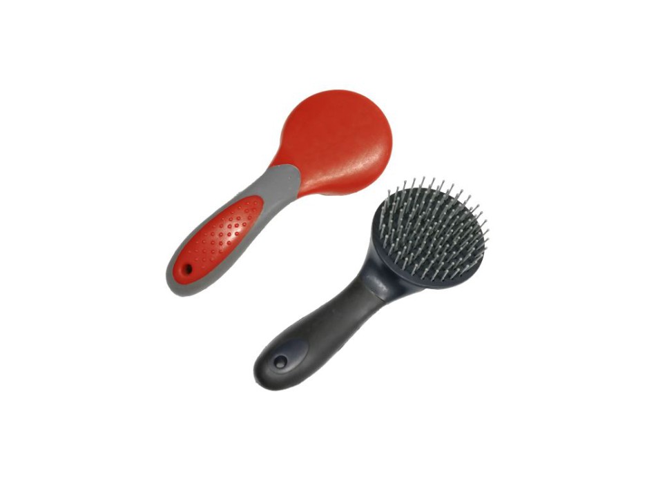 BROSSE À QUEUE RONDE ET À CRINIÈRE AVEC MANCHE