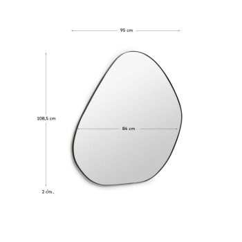 Miroir Anera en métal noir 84 x 108,5 cm