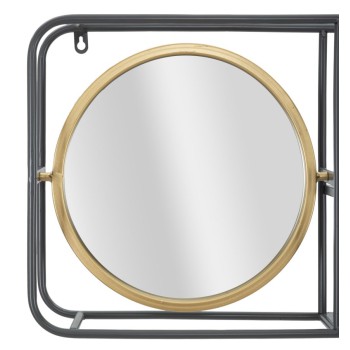 MIROIR CERCLE AVEC ÉTAGÈRES INDUSTRIE