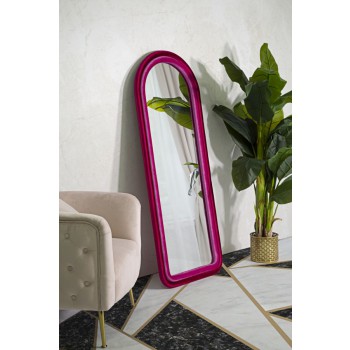 MIROIR MURAL EN VELOURS FUCHSIA CLOE