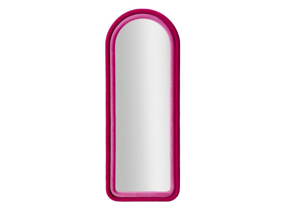 MIROIR MURAL EN VELOURS FUCHSIA CLOE