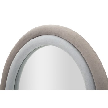 MIROIR MURAL EN VELOURS GRIS CLOE