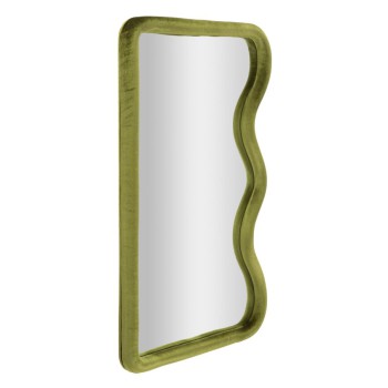 MIROIR MURAL EN VELOURS VERT TOD