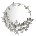 MIROIR PAPILLON ROND ARGENT