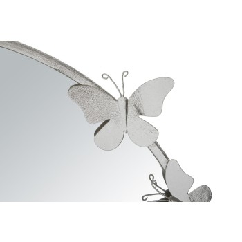 MIROIR PAPILLON ROND ARGENT