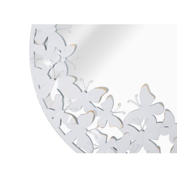 MIROIR ROND PAPILLON BLANC