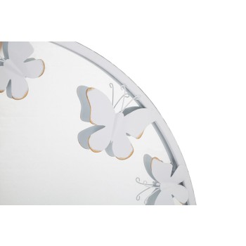 MIROIR ROND PAPILLON BLANC