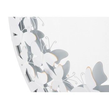 MIROIR ROND PAPILLON BLANC