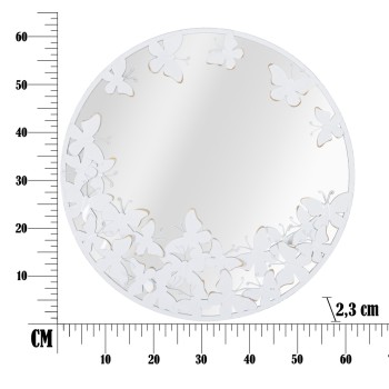 MIROIR ROND PAPILLON BLANC