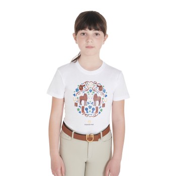 T-SHIRT FILLE COUPE SLIM AVEC IMPRIMÉ THÈME STABLE