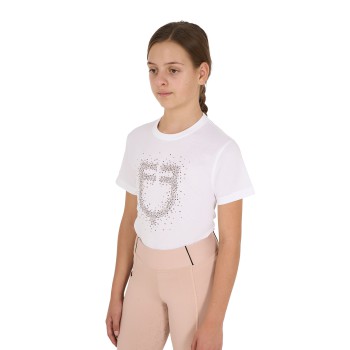 T-SHIRT FILLE COUPE SLIM AVEC LOGO PAILLETTES ROSE