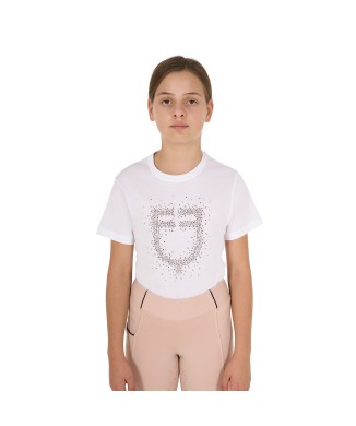 T-SHIRT FILLE COUPE SLIM AVEC LOGO PAILLETTES ROSE