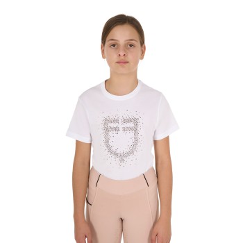 T-SHIRT FILLE COUPE SLIM AVEC LOGO PAILLETTES ROSE