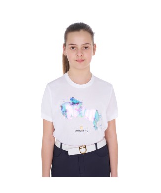 T-SHIRT FILLE COUPE SLIM IMPRIMÉ JUMP