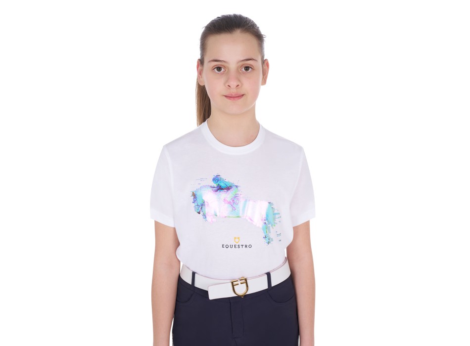 T-SHIRT FILLE COUPE SLIM IMPRIMÉ JUMP