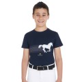 T-SHIRT ENFANT COUPE SLIM AVEC IMPRIMÉ CHEVAUX DE COURSE