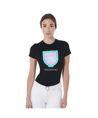 T-SHIRT FEMME COUPE SLIM AVEC LOGO PSYCHÉDÉLIQUE