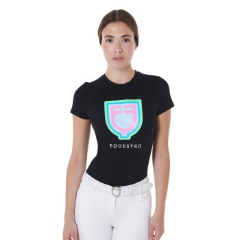 T-SHIRT FEMME COUPE SLIM AVEC LOGO PSYCHÉDÉLIQUE