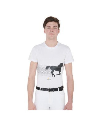 T-SHIRT HOMME COUPE SLIM AVEC CHEVAL DE COURSE