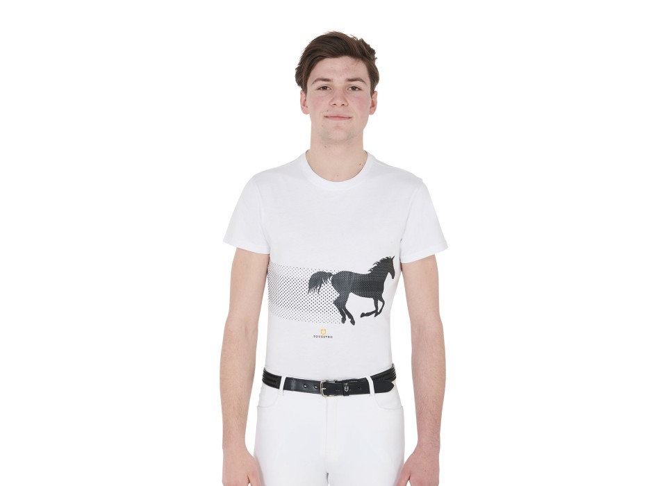 T-SHIRT HOMME COUPE SLIM AVEC CHEVAL DE COURSE