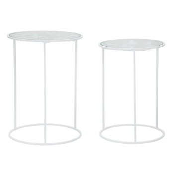 TABLES BASSES COEUR BLANC, PAIRE