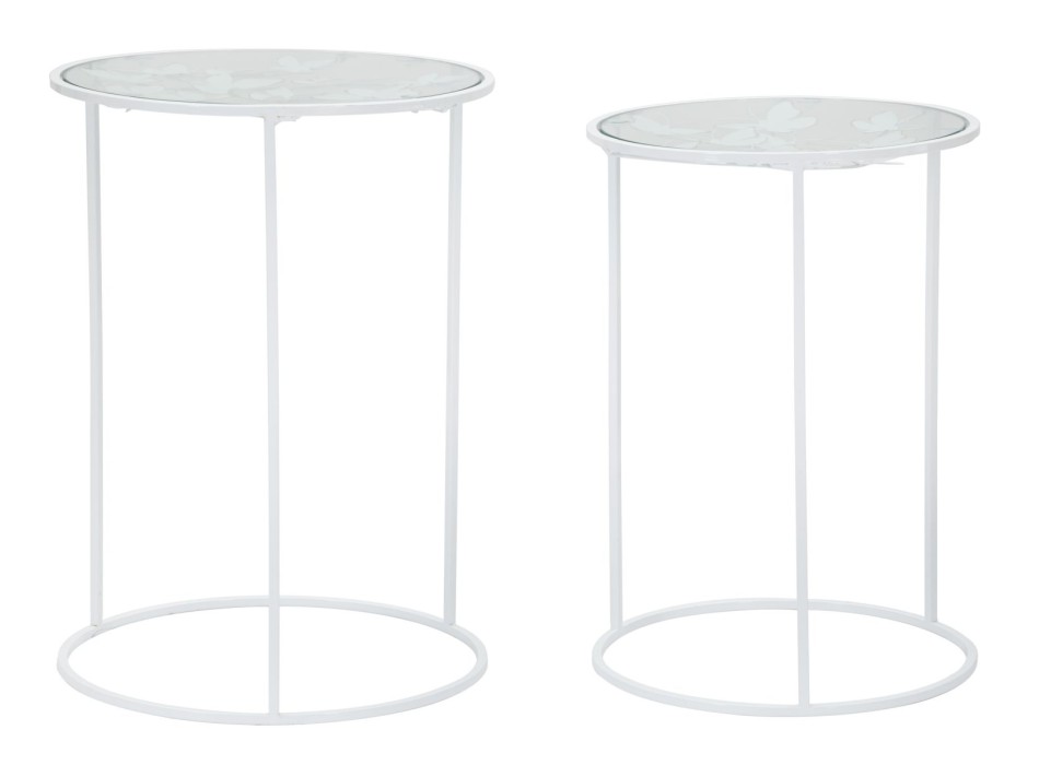 TABLES BASSES COEUR BLANC, PAIRE