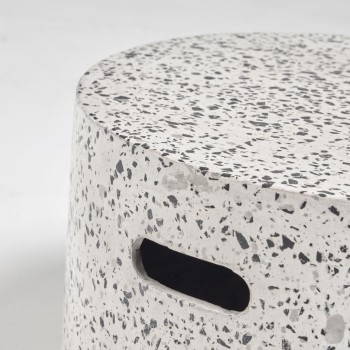 Tavolino Jenell in terrazzo bianco Ø 52 cm