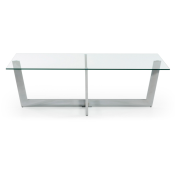 Table basse Plam 120 x 70 cm Fume gris verre noir