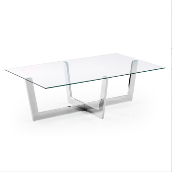 Table basse Plam 120 x 70 cm Fume gris verre noir