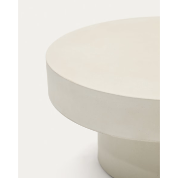 Table basse ronde Aiguablava en béton blanc Ø 66 cm