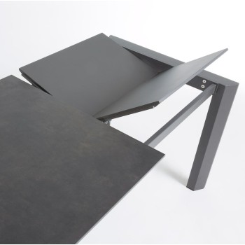 Table extensible Axis en verre blanc et pieds en verre blanc