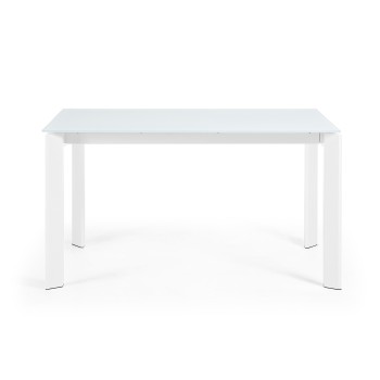 Table extensible Axis en verre blanc et pieds en verre blanc 200cm