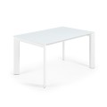 Table extensible Axis en verre blanc et pieds en verre blanc 200cm