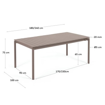 Table extensible d'extérieur Zaltana en aluminiumExtérieur Zaltana en aluminium