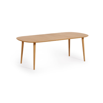 Table extensible Oqui en placage chêne Ø160