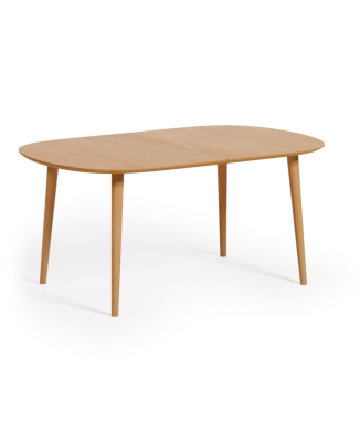 Table extensible Oqui en placage chêne Ø160