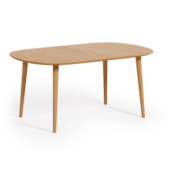 Table extensible Oqui en placage chêne Ø160