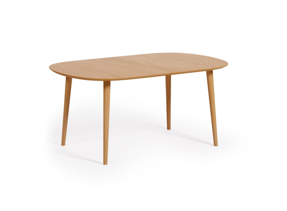 Table extensible Oqui en placage chêne Ø160