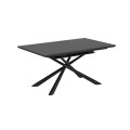 Table extensible Theone en verre et pieds en acier finition noire 160 (210) x 90 cm