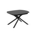 Table extensible Yodalia en verre et pieds en acier finition noire 130 (190) x 100 cm