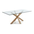 Table en verre Argo et pieds en acier effet verre transparent