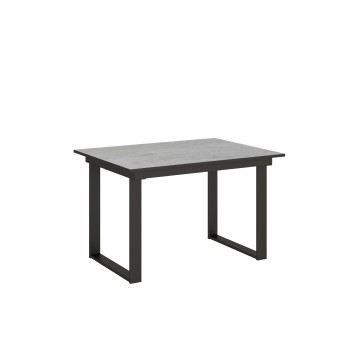 Bandos Table - Table extensible 90x120/180 cm Bandos Frêne Blanc Structure Anthracite