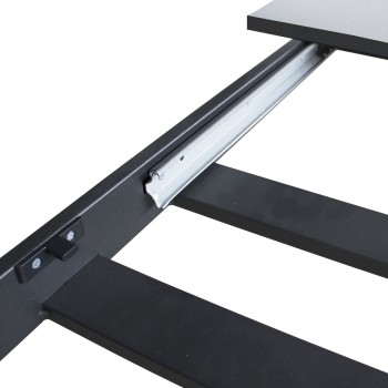 Bandos Table - Table extensible 90x120/180 cm Bandos Frêne Blanc Structure Anthracite