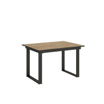 Table Bandos - Table extensible 90x120/180 cm Bandos Frêne Blanc structure Anthracite