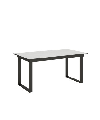 Table Bandos - Table extensible 90x160/220 cm Bandos Frêne Blanc structure Anthracite