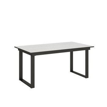 Table Bandos - Table extensible 90x160/220 cm Bandos Frêne Blanc structure Anthracite