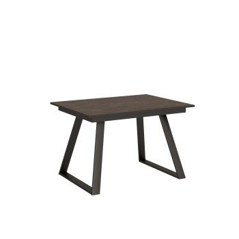 Table Bernadette - Table extensible 90x120/180 cm Bernadette Frêne Blanc structure Anthracite