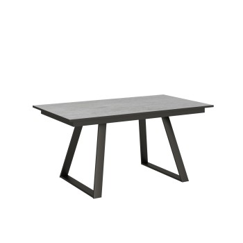 Table Bernadette - Table extensible 90x160/220 cm Bernadette Frêne Blanc structure Anthracite