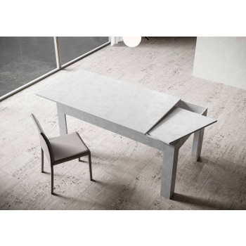 Table Bibi - Table extensible 90x120/180 cm Bibi Spatolato Blanc